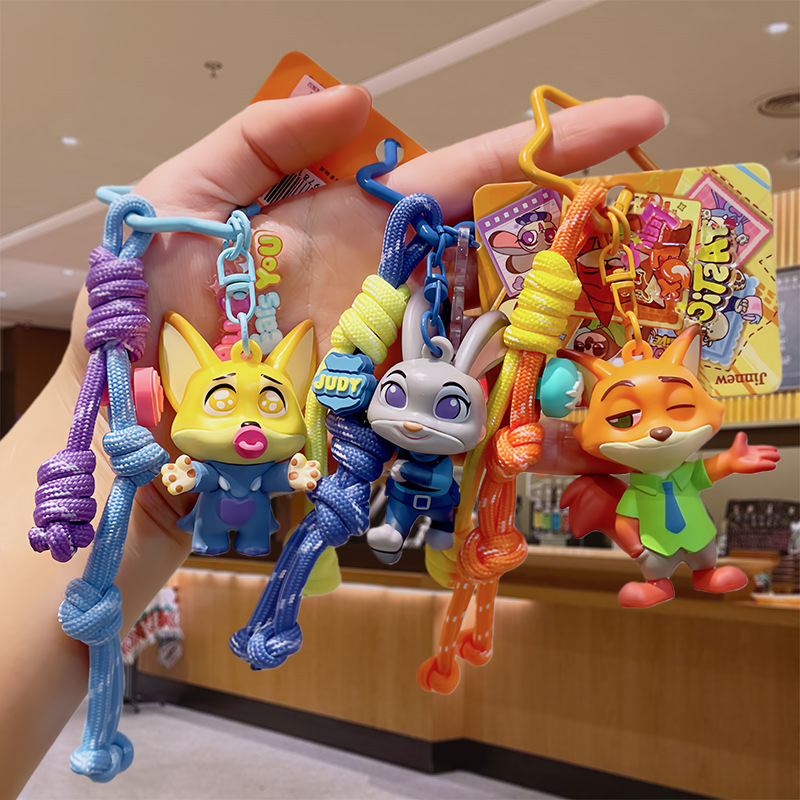 Officially Licensed Zootopia Keychain Pendant Cartoon Nick and Judy Backpack Charm Doll Wholesale