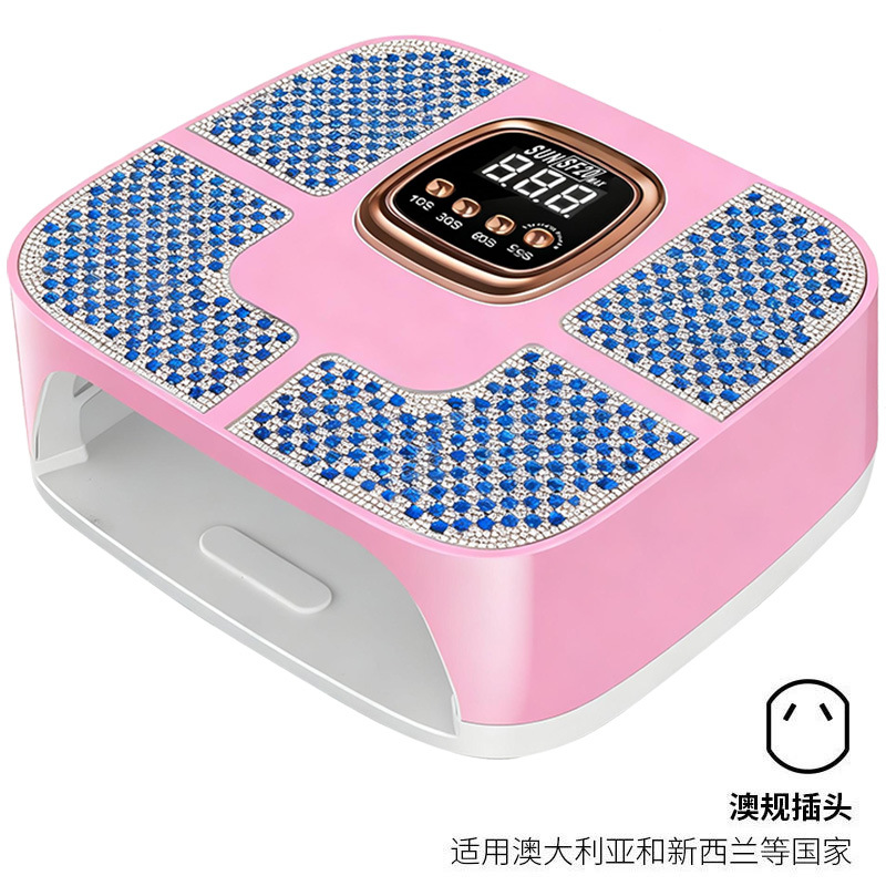 Enchufe rosa + diamante azul - enchufe de calibre australiano (para Australia y Nueva Zelanda)