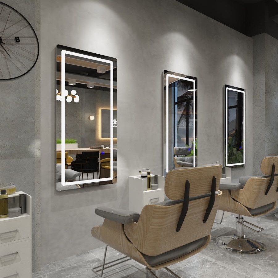 Espejo de Barbería, Soporte para Espejo de Salón de Belleza, Espejo Moderno para Tintes y Permanentes, Espejo de Pie de Cuerpo Entero para Peluquería, Estable.