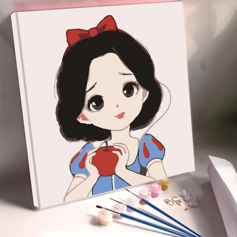 Digital oil painting diy coloring creative children graffiti cartoon animation small size decorative oil painting wholesale