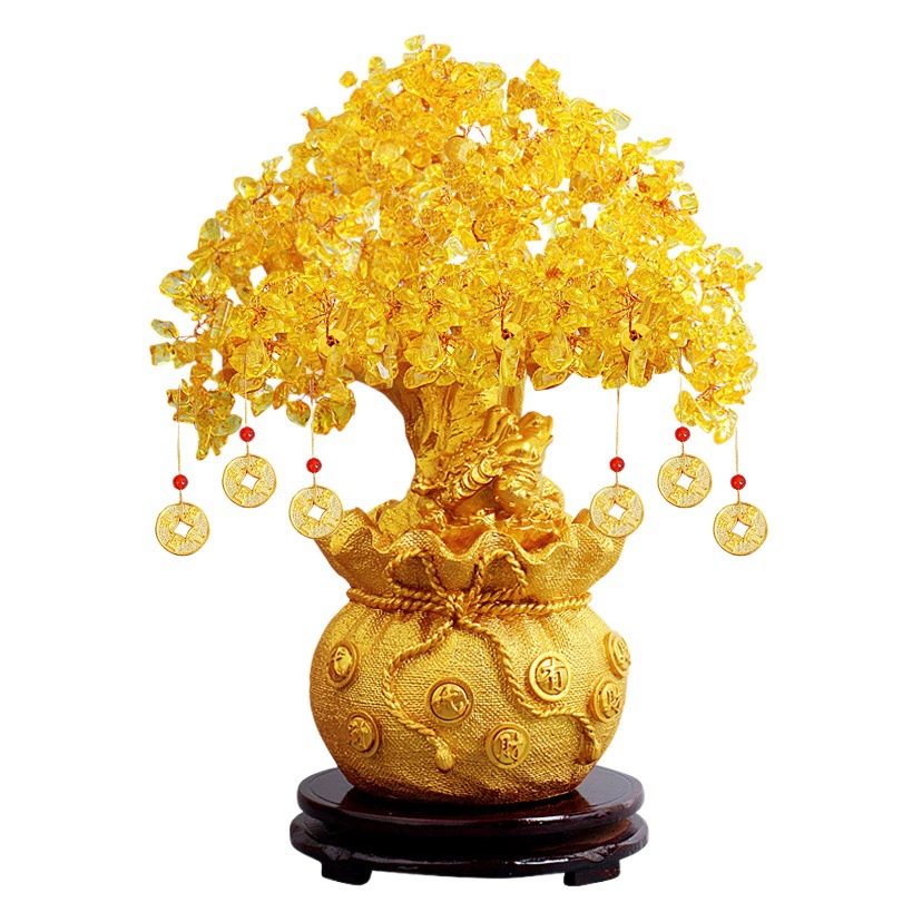 Цитрин Дерево удачи Домашний винный шкаф Украшения Маленькие украшения Гостиная ТВ-шкаф Счастливое денежное дерево Открытие подарка