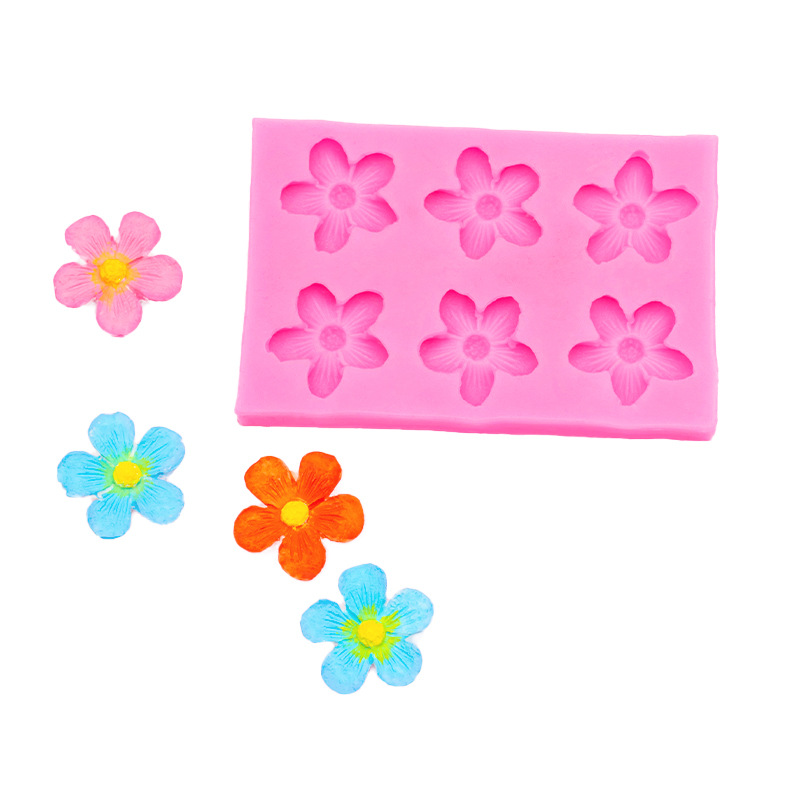 DIY tridimensional pequeña flor silicona fondant molde de yeso aromaterapia jabón hecho a mano conjunto decorativo epoxi molde