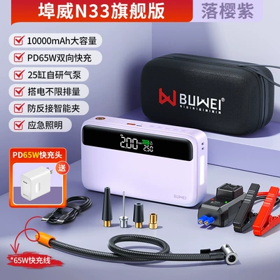 Emergency Power Supply, Car Air: Other Automotive Safety Supplies - n33-pink-purple-65w-charging-head