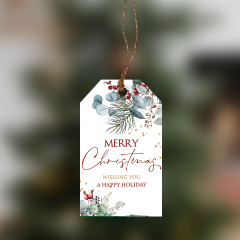 跨境新款Merry christmas圣诞节吊牌节日派对礼品包装卡通吊牌