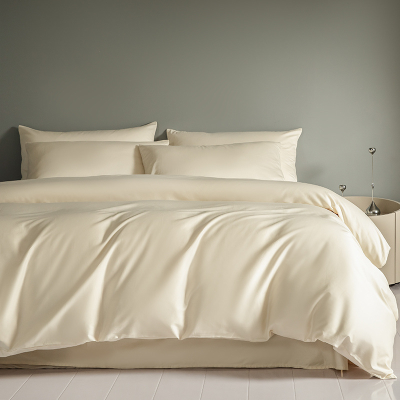 Cama de algodón de fibra larga de cuatro piezas de algodón puro de algodón puro 2024 nuevo estilo de lujo ligero, ropa de cama de alta calidad, funda de edredón, ropa de cama