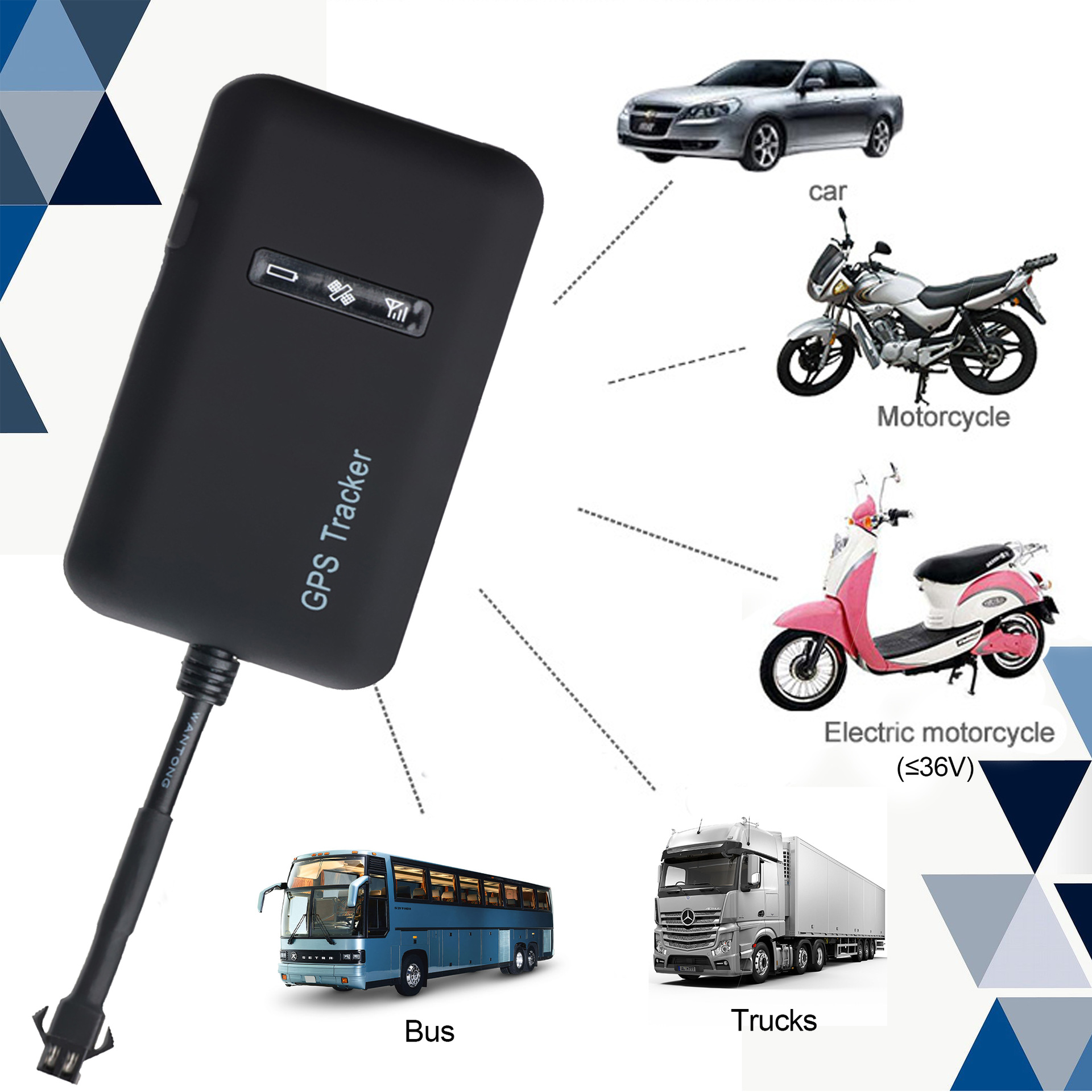 Cross-border electric vehicle GPS tracker, car GPS tracker, motorcycle tracker, 2G/4G GPS with long battery life, DAGPS
