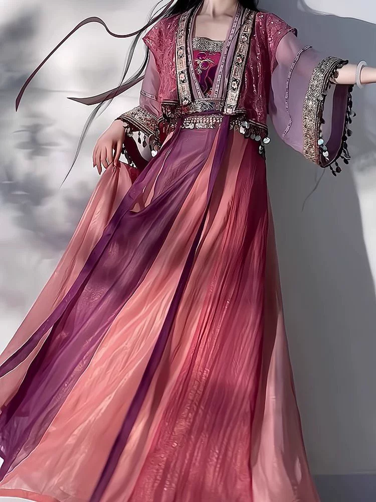 Xianjian Zixuan тот же костюм Hanfu Miajiang этническая девушка экзотический стиль