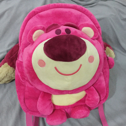 Strawberry Bear Korean style backpack cute school bag plush cartoon girl heart ins Japanese backpack middle school student junior high school