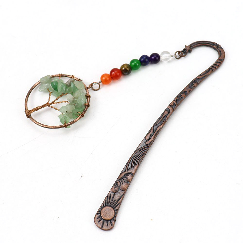 Amazon nuevo hecho a mano colorido cuentas Árbol de la vida fortuna árbol marcador colorido cristal fortuna árbol marcador BM02