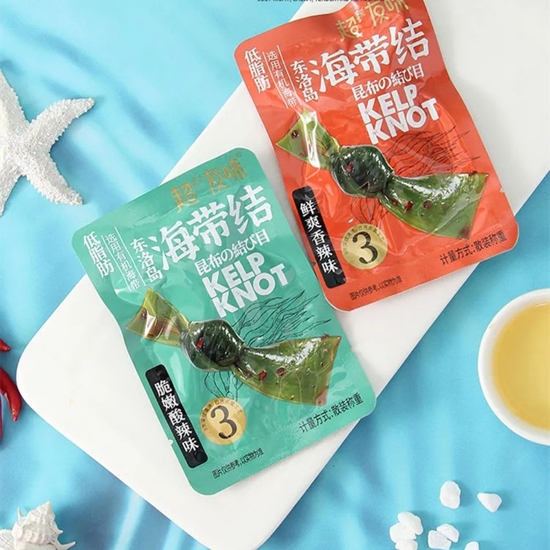 Super friendly spicy and sour kelp knot 150g bag Spicy kelp knot ready-to-eat aquatic products seafood snacks