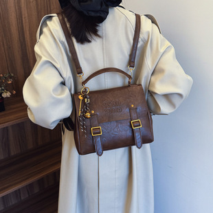 European and American High-end Fashion All-match Backpack Simple Retro Commuter Bag Women's 2025 New Crossbody Small Square Bag