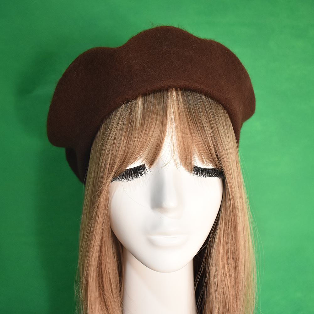 Unisex dam ull premium basker Höst/vinter vintage målarhatt Newsboy hatt rosa_voghion.com