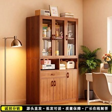 书柜落地置物柜一体靠墙收纳柜储物木柜客厅家用书架卡莱克格子柜
