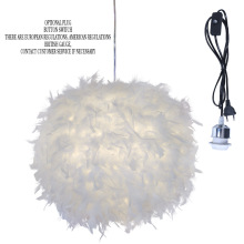 厂家直供跨境电商供货卧室儿童房带插头简单北欧婚庆羽毛圆球吊灯