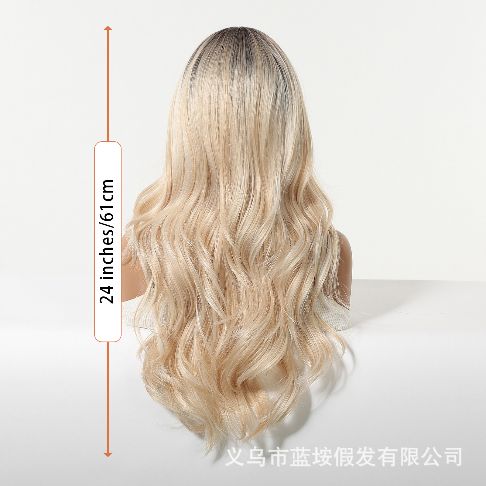 Transfronterizos Europeos y estadounidenses peluca de oro blanco gradiente aire frisa floja floja estilo francés rizado cabello completo cubierta de cabeza