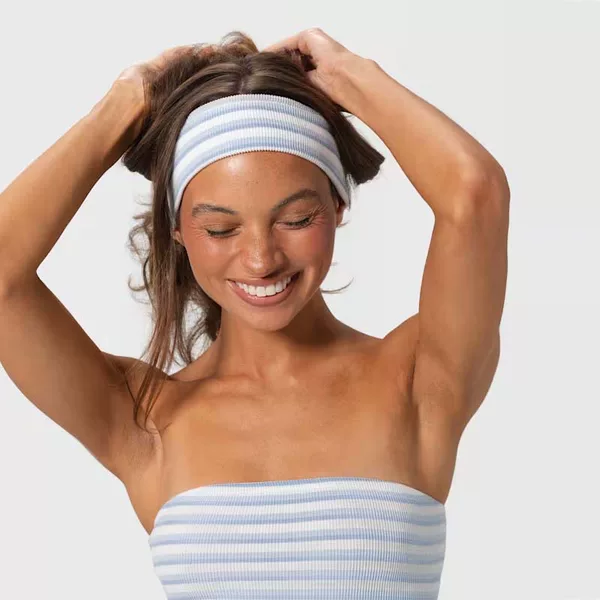 Cross-Border European and American Striped Knitted Headband, Breathable, Sweat-Absorbent, Anti-Sweat Sports Headband, Wide-Brimmed Yoga Fitness Headband