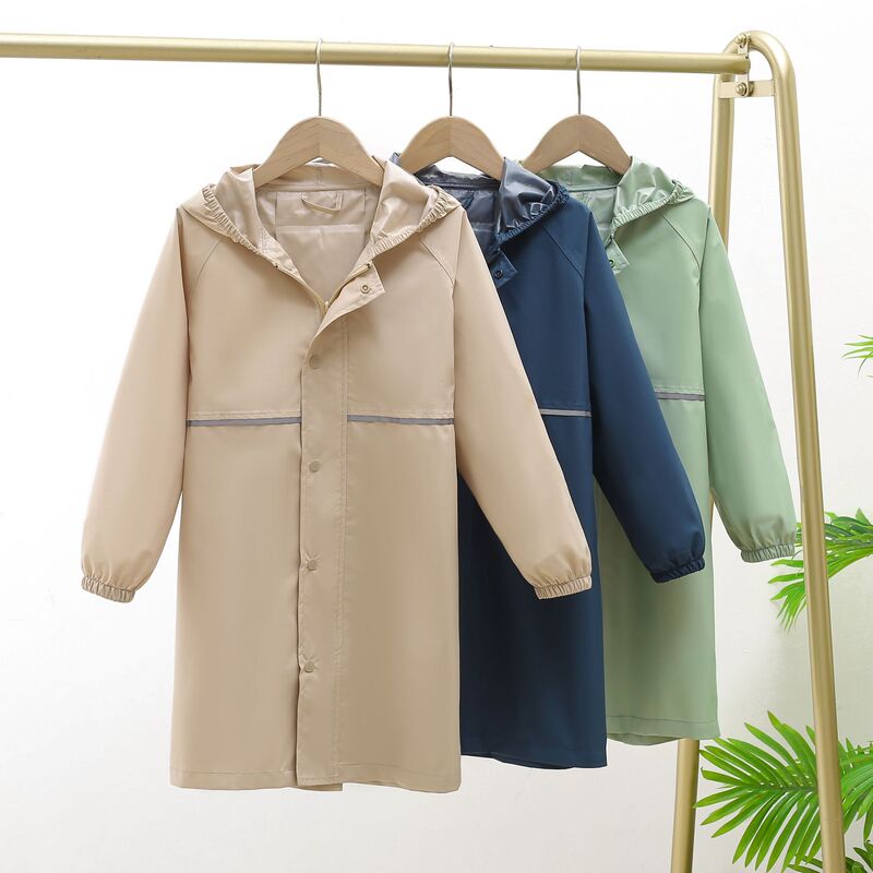 High quality super waterproof children's raincoat Primary School kindergarten long body one-piece poncho with schoolbag