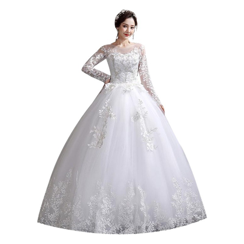 Suzhou vestido de novia mangas nupciales vestido de novia adelgazamiento más tamaño simple Huqiu estilo coreano Comercio exterior africano tiro real