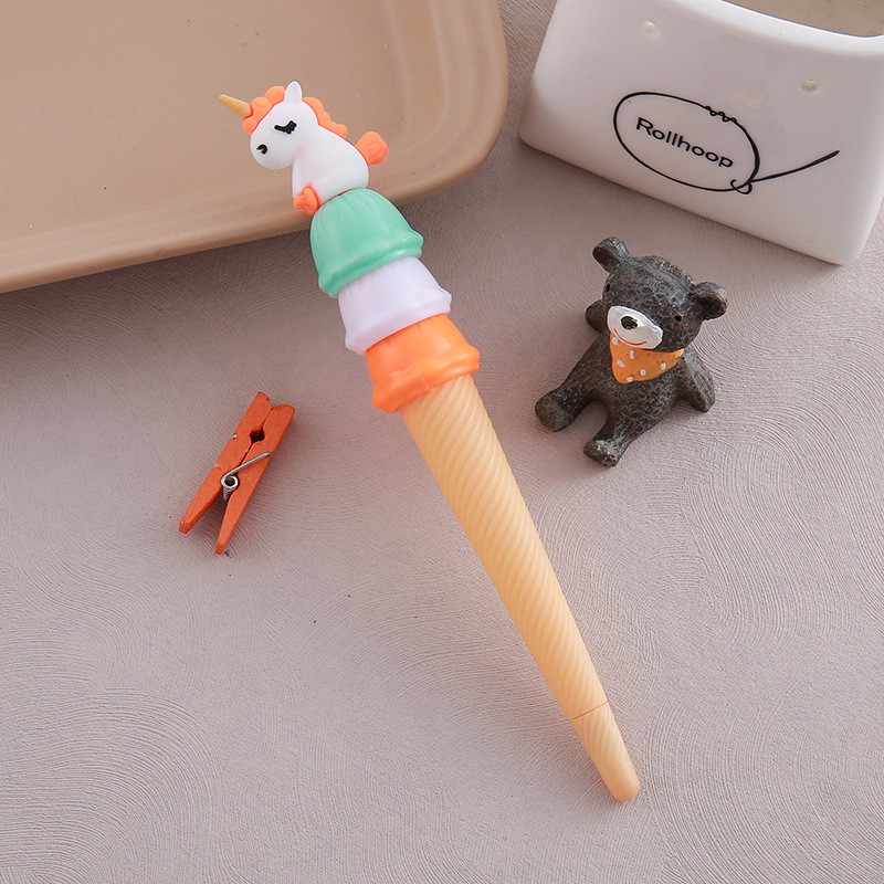 Pluma de góner de helado de unicornio Pluma de agua con forma de Haagen-Dazs creativa Papelería linda Pluma a base de agua para estudiantes al por mayor