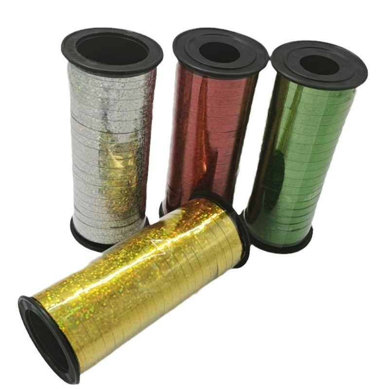 100 yardas de alto globo láser accesorios de globo láser brillante metal de fiestas cinta de regalo
