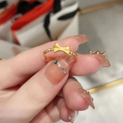 2022 New Brass Gold Plated Women's Ring Small Butterfly Gold Plated Ring Design Fresh and Clean Little Red Book Style