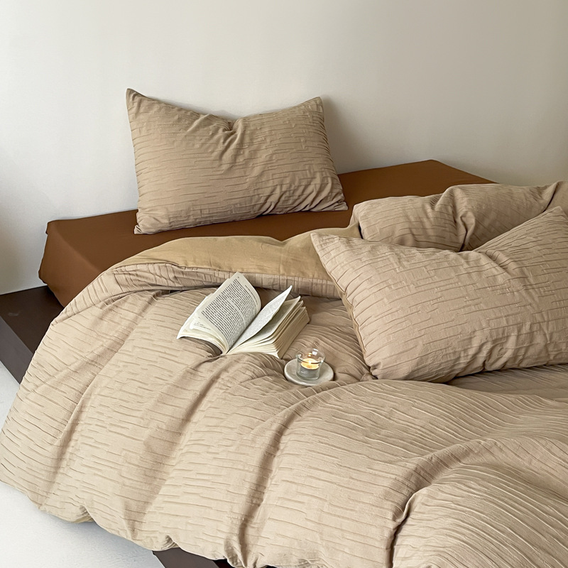 Class a Jacquard Melad Four-Piece Set Pure Cotton Bed Linens for Homestay and Naked Sleeping