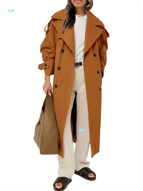 Oversized Windproof Trench Coat Double Womens Oversized Long|undefined
