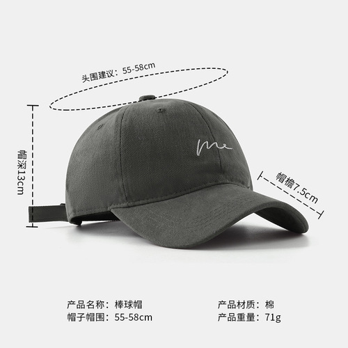 New baseball cap for women, summer model, face-hiding duckbill cap, Korean style, trendy, large head circumference, deep brim, suitable for spring and autumn.
