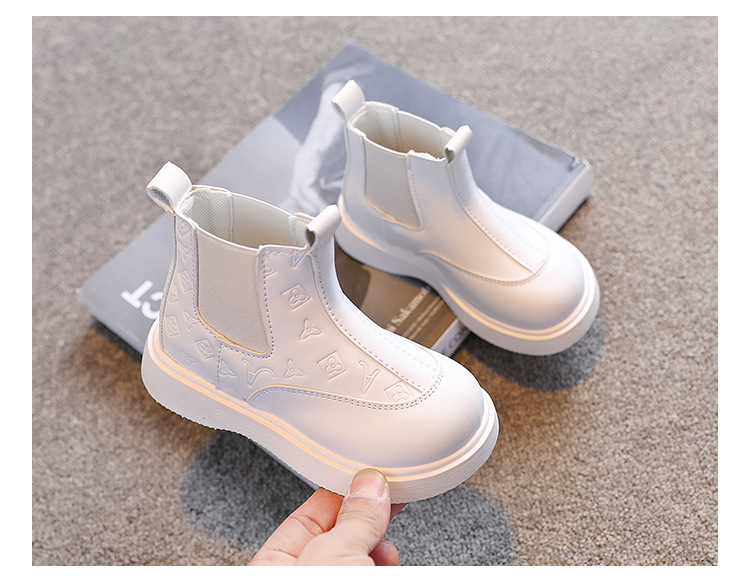 Bottes Martin en cuir à semelle souple pour fille et garçon, bottes simples noires, Style britannique, à la mode, courtes, nouvelle collection automne 2023_voghion.com