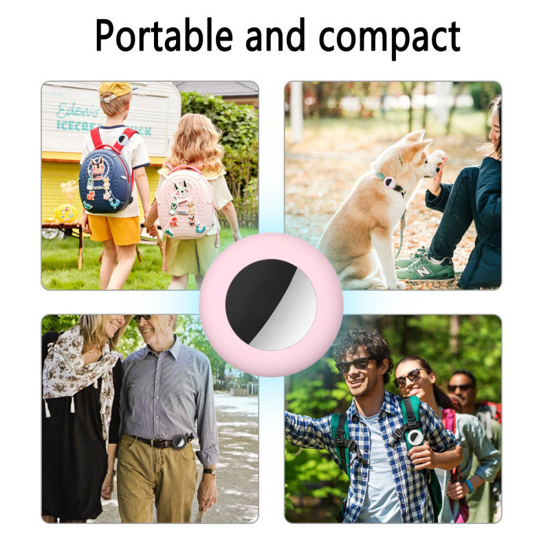 Factory Hot-Selling In-Stock Apple Airtag Protective Case for Pet Dogs, Silicone Case with Dog Leash Safety Buckle to Prevent Loss