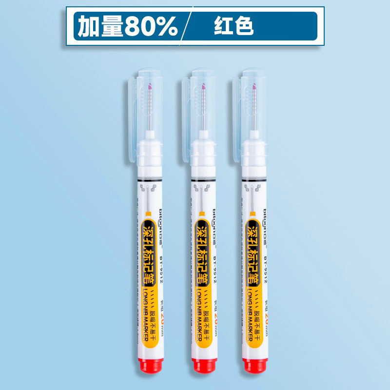 Baitong ロングヘッド油性マーカーペンロングノズル建設現場装飾木工深穴マーキング防水タイル油性マーカーペン|undefined