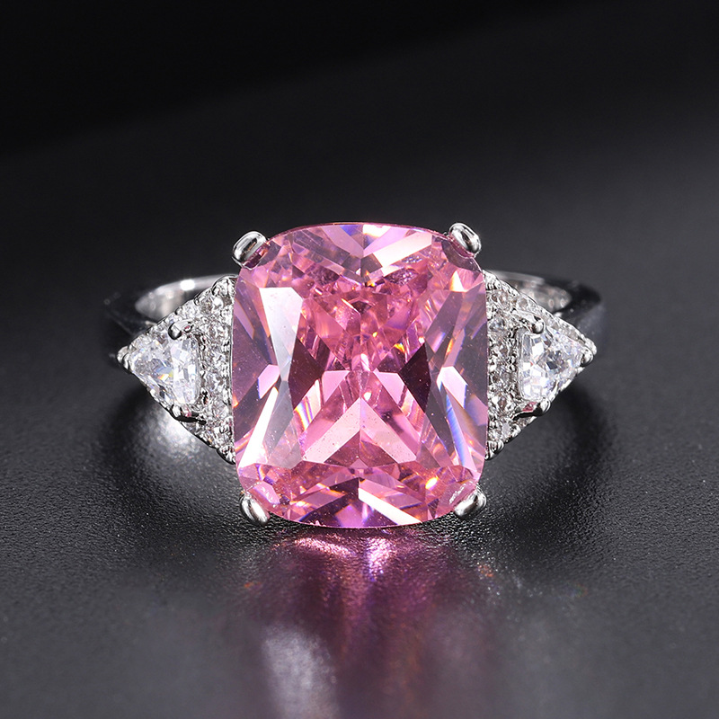 Luxurious Geometric Copper Plating Zircon Open Ring