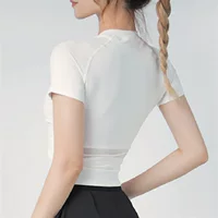 Lulu костюм для йоги топ женский взрывной спортивный быстрый сухой фитнес костюм бег с половиной рукава эластичные большие размеры короткие рукава