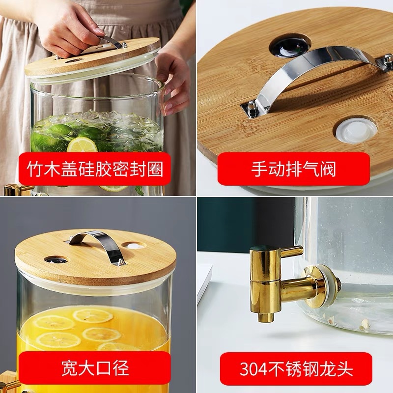 [Fabrica personalizada] barril de jugo de limón comercial con barril de enzima de sellado de gran capacidad con barril de vino de vidrio image 5