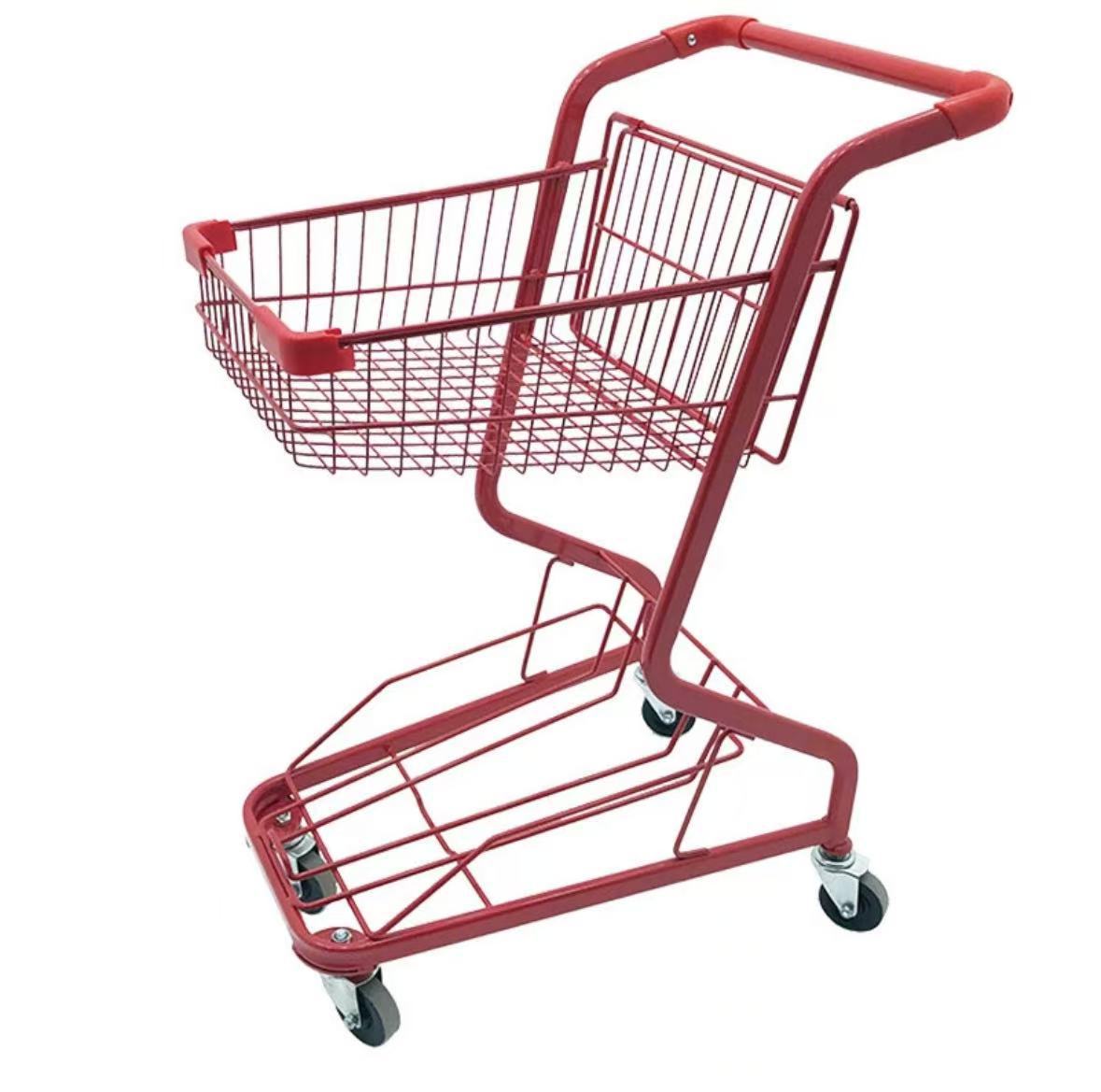 Carrito de compras de supermercado de doble capa, carrito de bar, carrito KTV, carrito rosa, máquina de muñecas.