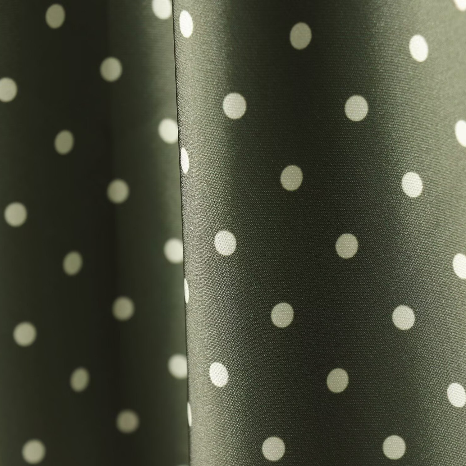 Elegant Midi Skirt With Satin Feel & Polka Dot Pattern For Women, Office To Evening Wear, Black Green White Slate Blue_ecoleips.com