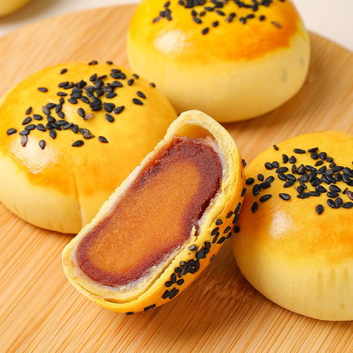 Crispy Shanghuang Snowy Mei Niang Egg Yolk Pastries with Red Bean & Purple Sweet Potato Bread—Whole-Box Breakfast, Snack, and Retail Wholesale Available, Drop Shipping Also Accepted