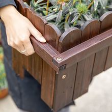 户外防腐木花箱碳化实木花盆特大庭院阳台种植箱种菜盆长方形花槽