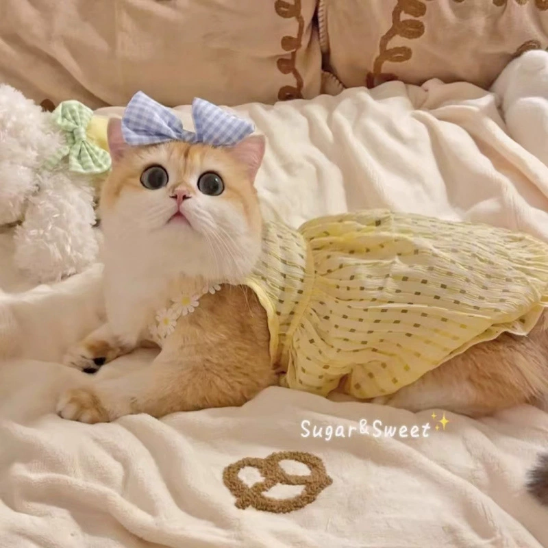 Кошачья одежда Котенок юбка весной и летом против выпадения волос домашнее животное платье принцесс в стиле немецкая кукла тонкая милая
