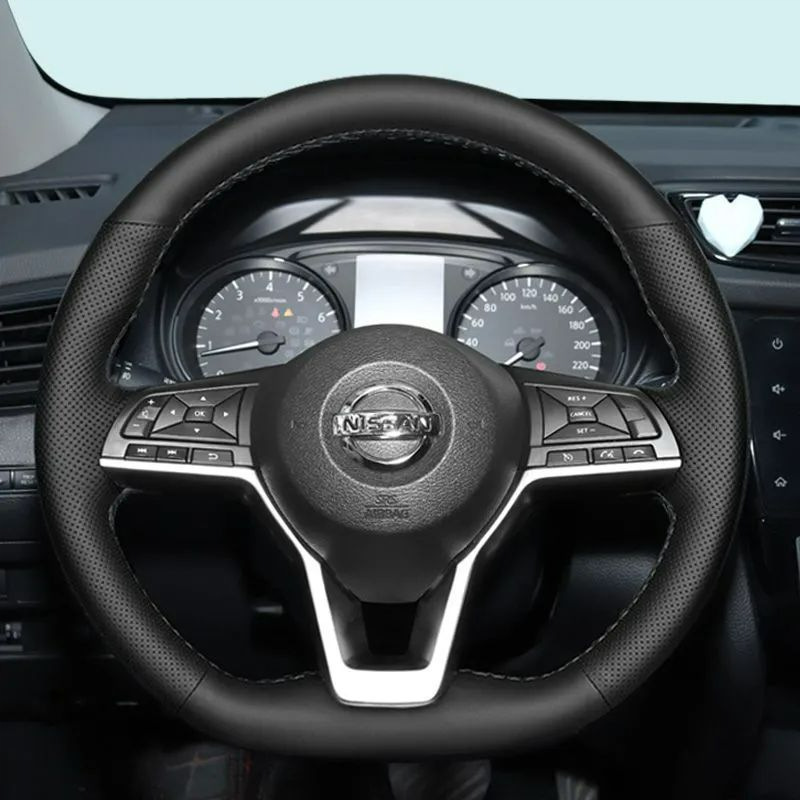 Specially Designed for Nissan Qashqai, X-Trail, Sylphy, and Teana, Hand-Stitched Steering Wheel Cover, Full Protection, Wear-Resistant Handle Cover