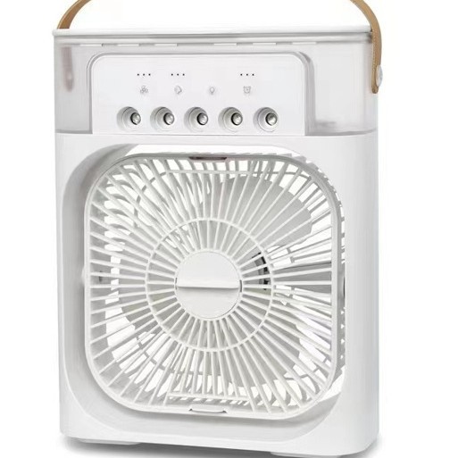 Cross-Border K1 Five-Hole Humidification Spray Fan Plug-In Mini Home Desktop USB with Light Desktop Small Fan