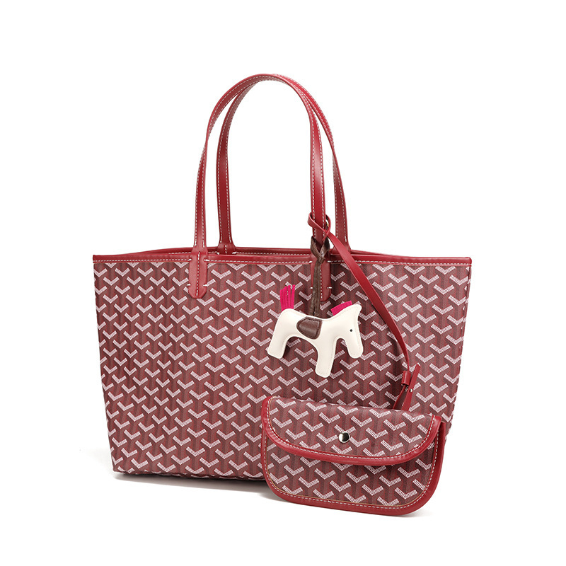 High-Quality Dog-Tooth Pattern Large-Capacity Shopping Bag Commuter Bag Tote Mommy Bag Single Shoulder Women's Bag Goyard Bag