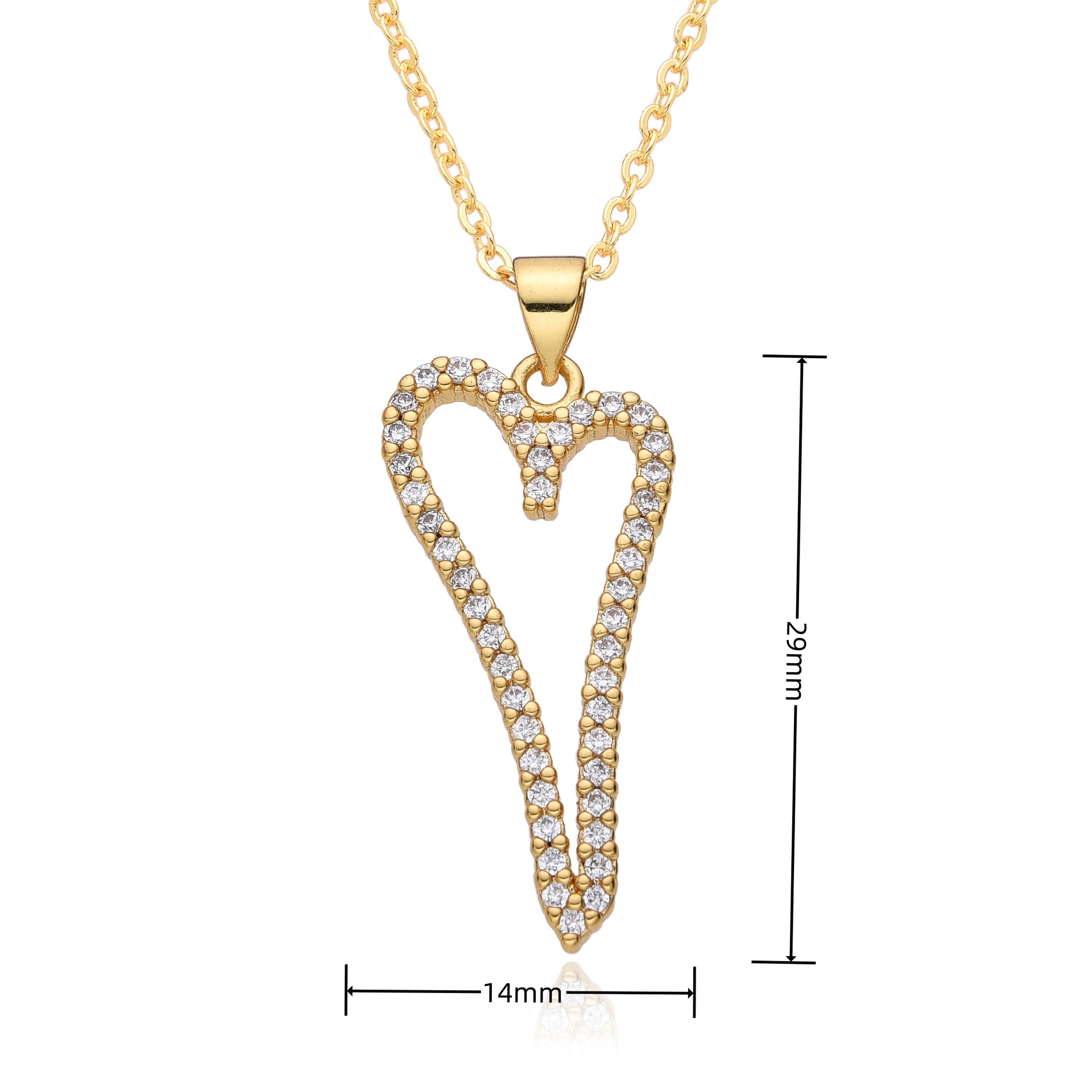 12g Weight Copper Pendant Material Zircon Inlay Material Pendant Necklace Classification Copper Chain Material 1 Piece Quantity Holiday, Daily Occasion Copper Material Heart Shape Pattern Women's Gender Inlay Design Casual, Simple Style Style Copper Inlay Heart Shape Zircon Pendant Necklace 15