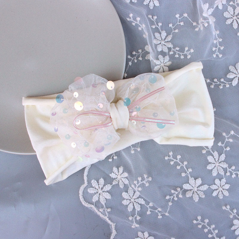 43330奶黄亮片发带