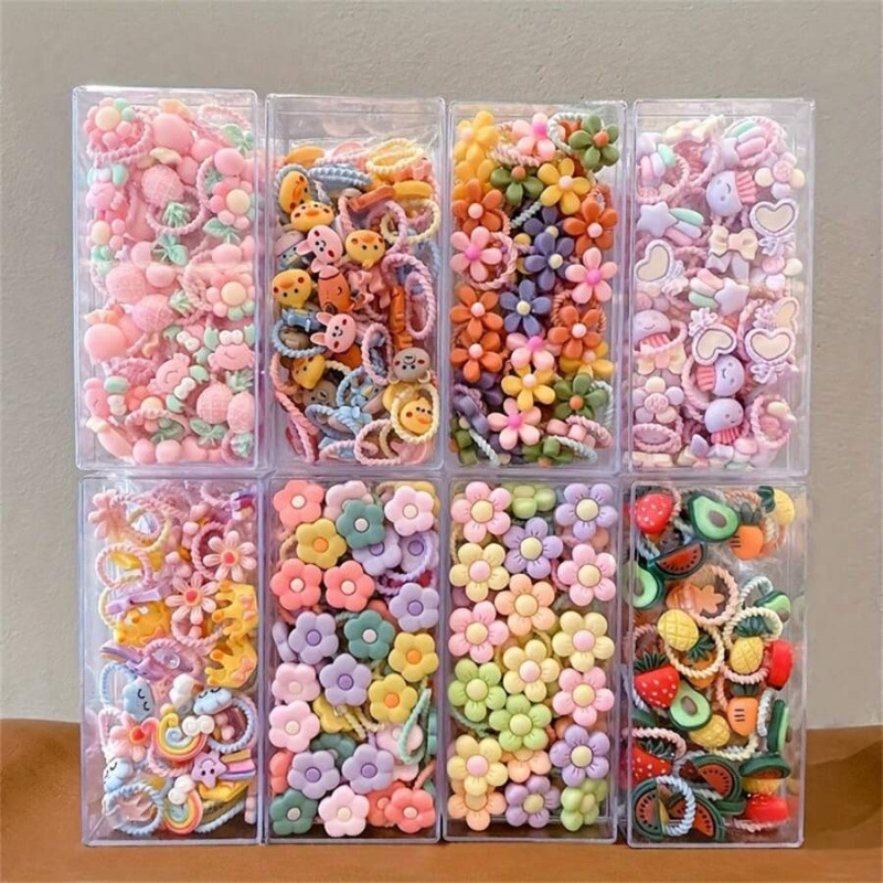 Scrunchies Set para mujeres y niñas Colorful Elastic