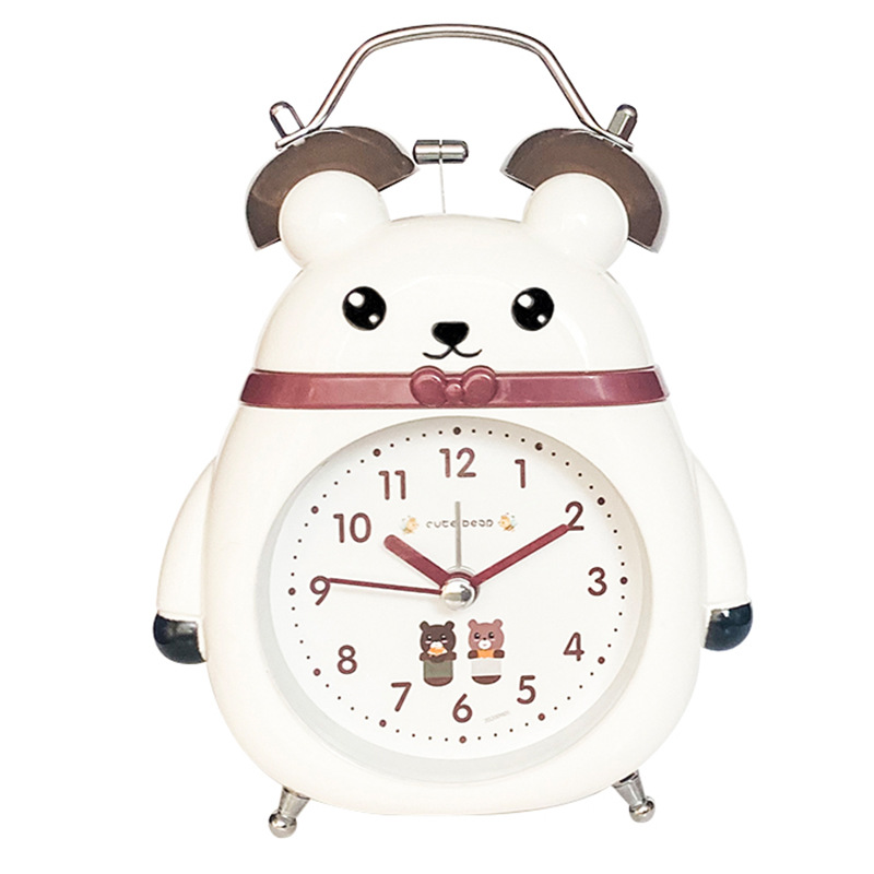 Directo de fábrica lindo animal pequeño Panda campana despertador estudiante niños mudo reloj creativo al por mayor tipo de reloj despertador