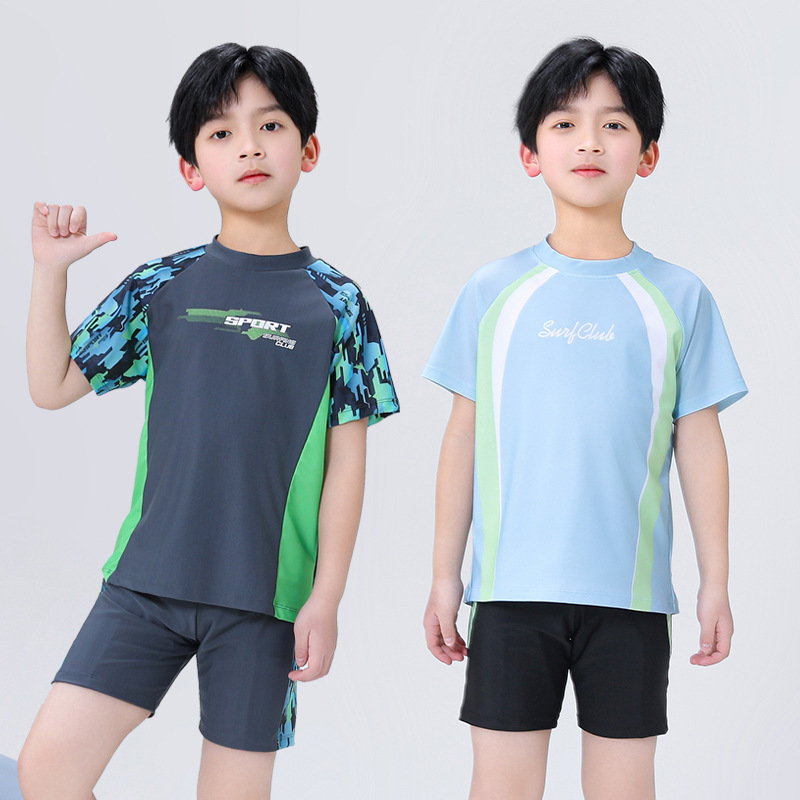 Children's Swimwear Boys New Split Swimwear Boys and Girls Big Kids Sun Protection Professional Training Swimming Trunks suit Wholesale