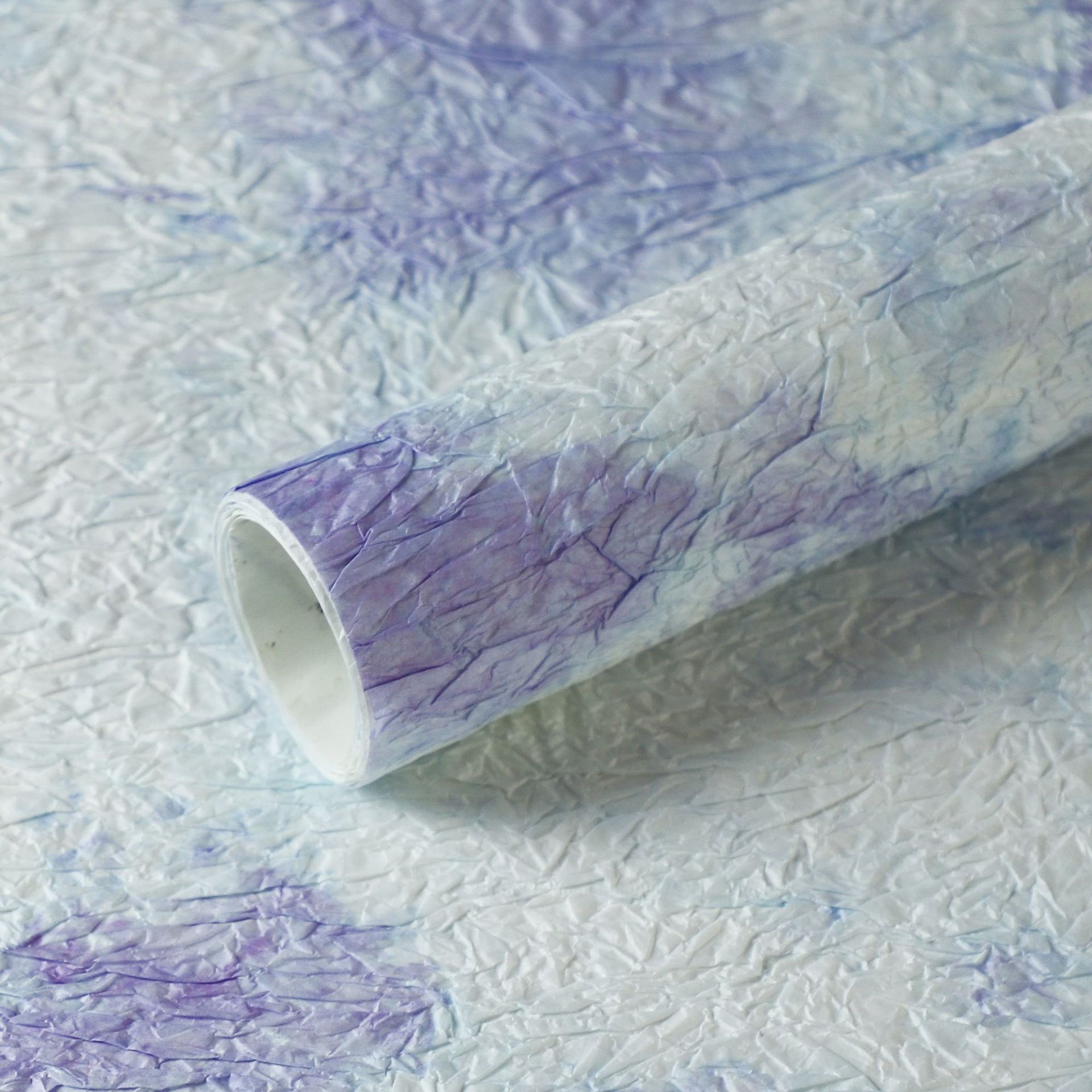 Papel para envolver ramos de flores, materiales para envolver regalos, papel hecho a mano con estampado de piedra estilo coreano con tinta de efecto flotante, papel crepé texturizado.