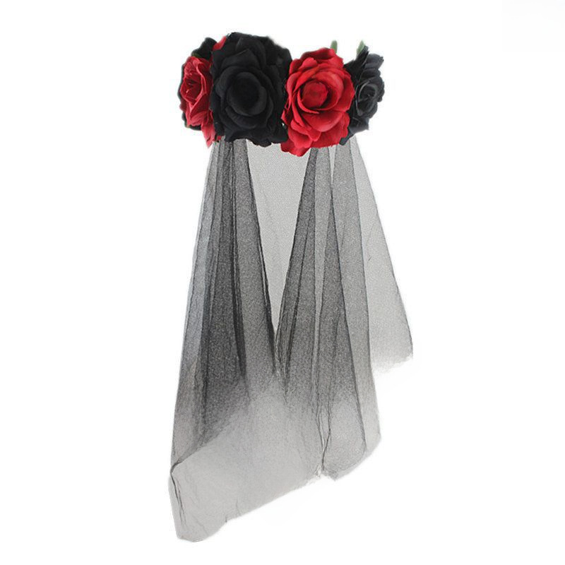 European and American Double Rose Hairpin Ethnic Headwear Bride Flower Head Flower Girls' Dance Performance Rhinestone Hair Accessories Edge Clip_voghion.com