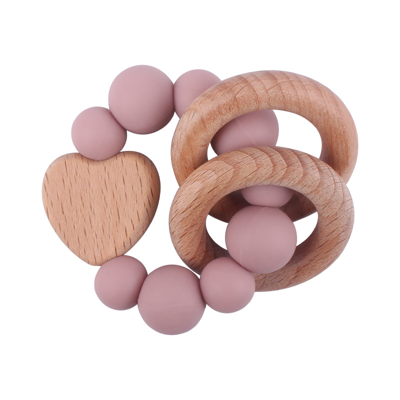 Nuevos suministros para bebés Beech Cartoon Love calmante bebé de silicona mordedura molar Beech Toy teether